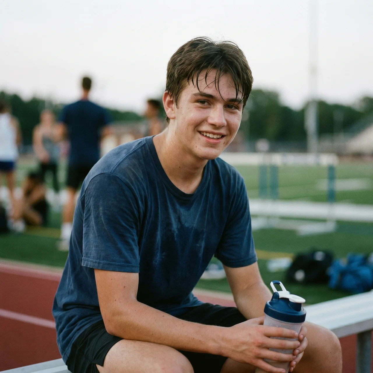 Young athlete post-workout, energized
